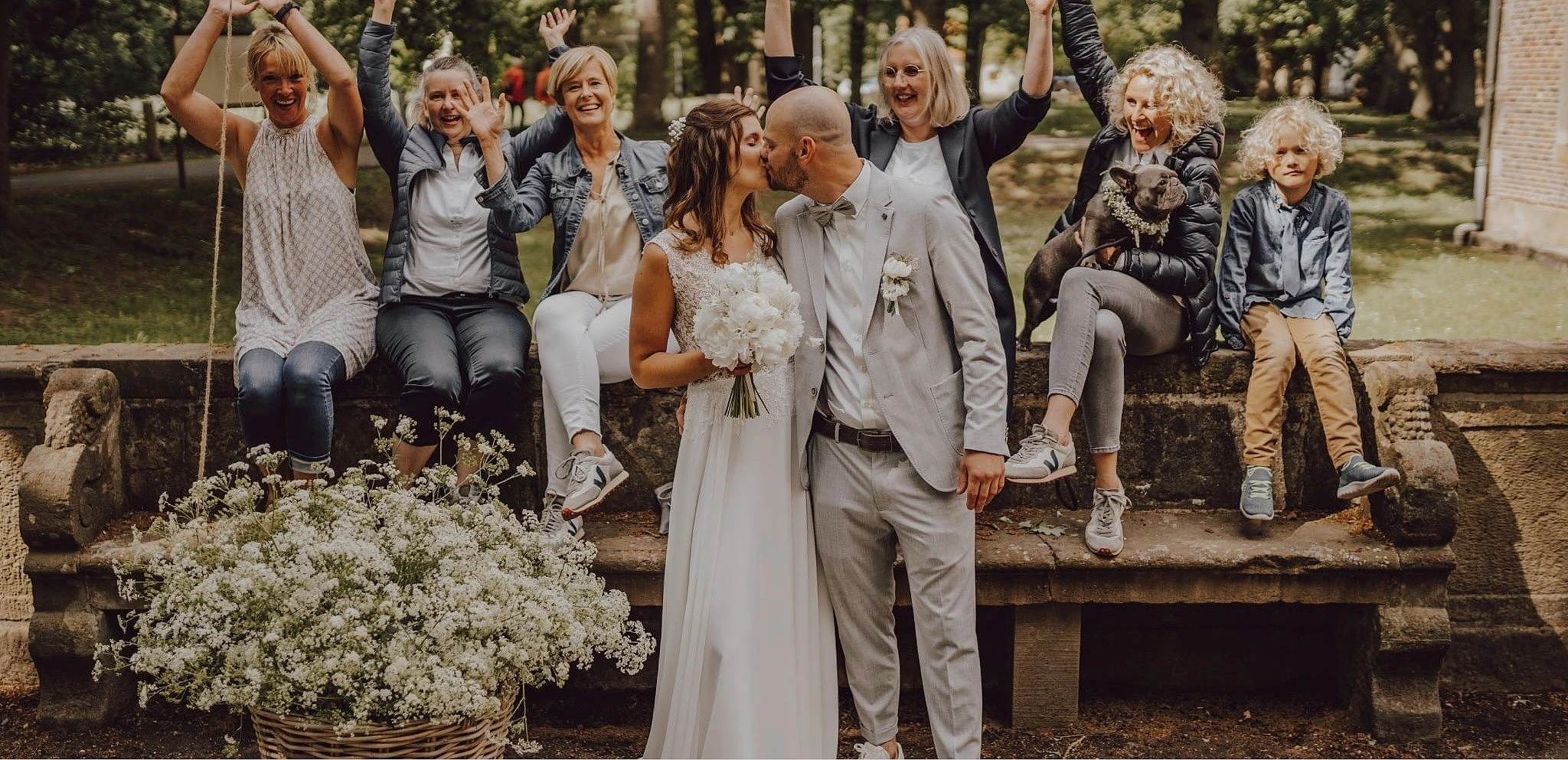 Hochzeitfeier Braut und Bräutigam